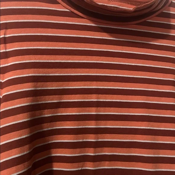 Madewell Wide-Sleeve Turtleneck Westwater Stripe Burnished Mahogany Large - Picture 7 of 12